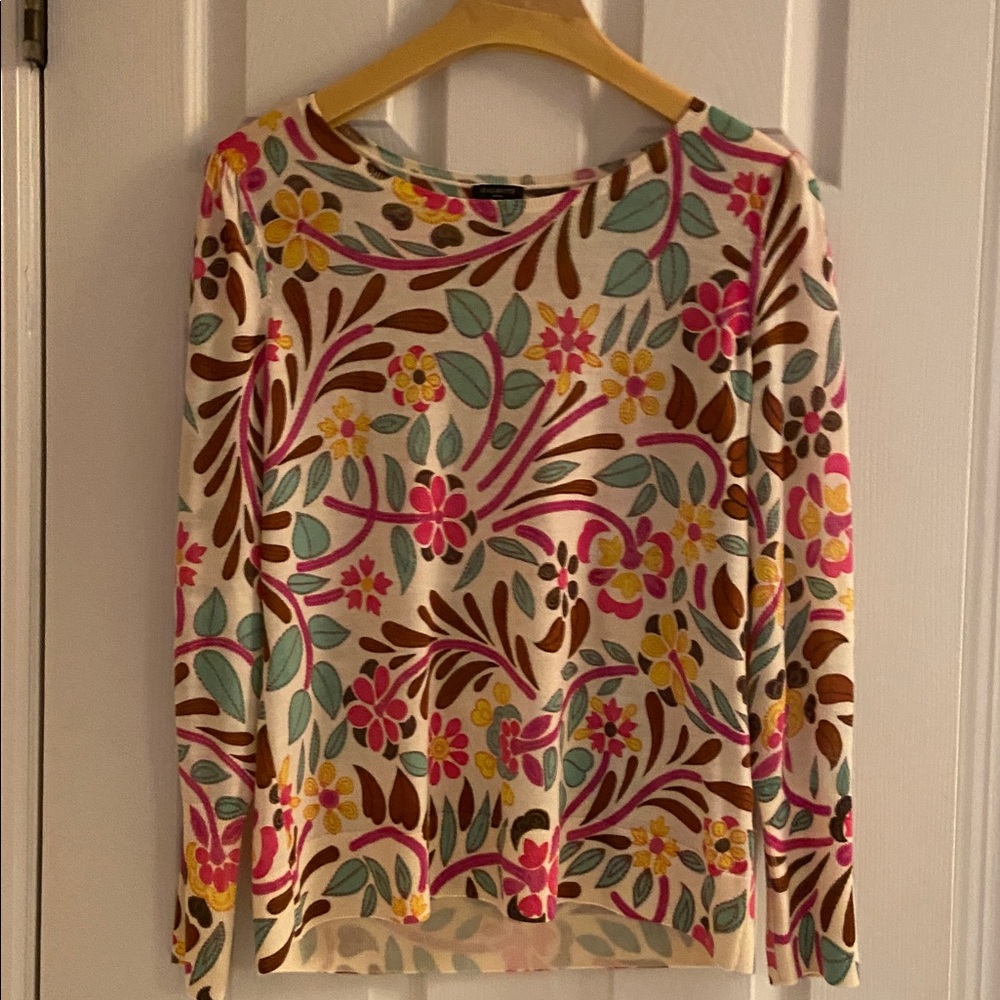 Talbots Merino Wool Floral Top